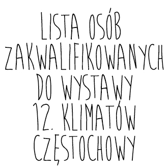 Lista uczestników wystawy pokonkursowej 12. „Klimatów Częstochowy”